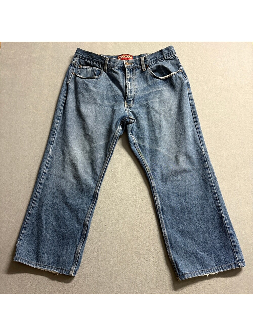 Big Mac Workwear Jeans Mens 38x30 Blue Denim Straight Leg Work Pants
